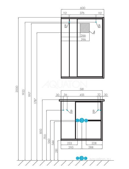 Купить Тумба под раковину AQUATON Бостон 60 дуб эврика 1A252501BN010 (1a252501bn010) по цене 18529.7 руб., в Санкт-Петебруге в интернет магазине 100-Систем, а также дургие товары AQUATON из раздела Тумбы под раковину и Мебель для ванной комнаты