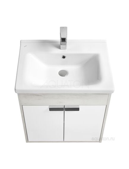 Купить Тумба под раковину AQUATON Флай 60 белый, дуб крафт 1A237301FAX10 (1a237301fax10) по цене 7854 руб., в Санкт-Петебруге в интернет магазине 100-Систем, а также дургие товары AQUATON из раздела Тумбы под раковину и Мебель для ванной комнаты