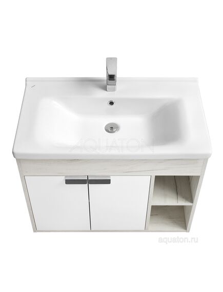 Купить Тумба под раковину AQUATON Флай 80 белый, дуб крафт  1A237401FAX10 (1a237401fax10) по цене 10276.5 руб., в Санкт-Петебруге в интернет магазине 100-Систем, а также дургие товары AQUATON из раздела Тумбы под раковину и Мебель для ванной комнаты