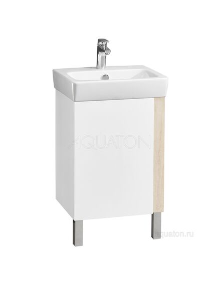 Купить Тумба под раковину AQUATON Кантри 50 белый, дуб верона 1A257801AHB20 (1a257801ahb20) по цене 8491.5 руб., в Санкт-Петебруге в интернет магазине 100-Систем, а также дургие товары AQUATON из раздела Тумбы под раковину и Мебель для ванной комнаты