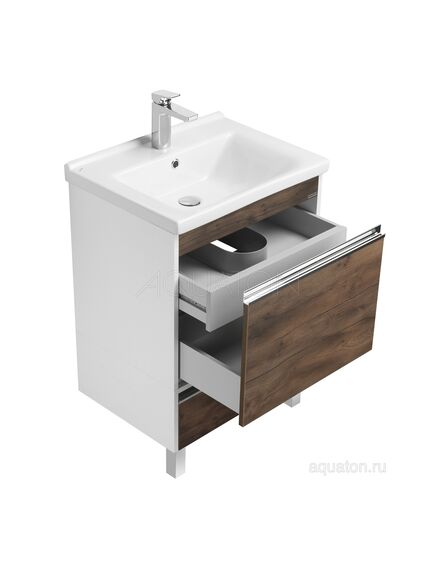 Купить Тумба под раковину AQUATON Капри 60 таксония темная 1A230101KPDB0 (1a230101kpdb0) по цене 17396.7 руб., в Санкт-Петебруге в интернет магазине 100-Систем, а также дургие товары AQUATON из раздела Тумбы под раковину и Мебель для ванной комнаты