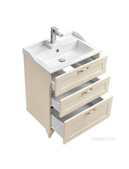 Купить Тумба под раковину AQUATON Леон 65 Н дуб бежевый 1A194601LBPR0 (1a194601lbpr0) по цене 29859.7 руб., в Санкт-Петебруге в интернет магазине 100-Систем, а также дургие товары AQUATON из раздела Тумбы под раковину и Мебель для ванной комнаты