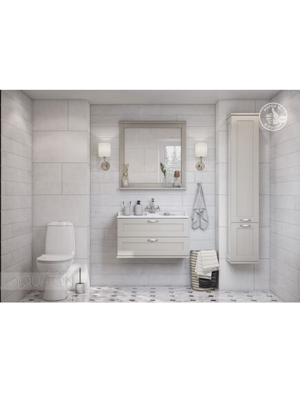 Купить Тумба под раковину AQUATON Леон 80 дуб белый 1A186301LBPS0 (1a186301lbps0) по цене 25430.7 руб., в Санкт-Петебруге в интернет магазине 100-Систем, а также дургие товары AQUATON из раздела Тумбы под раковину и Мебель для ванной комнаты