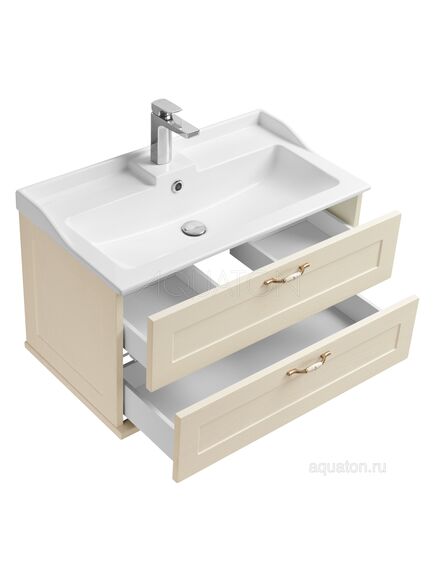 Купить Тумба под раковину AQUATON Леон 80 дуб бежевый 1A186301LBPR0 (1a186301lbpr0) по цене 25430.7 руб., в Санкт-Петебруге в интернет магазине 100-Систем, а также дургие товары AQUATON из раздела Тумбы под раковину и Мебель для ванной комнаты