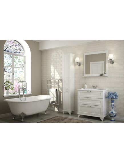 Купить Тумба под раковину AQUATON Леон 80 Н дуб белый 1A187801LBPS0 (1a187801lbps0) по цене 33567.7 руб., в Санкт-Петебруге в интернет магазине 100-Систем, а также дургие товары AQUATON из раздела Тумбы под раковину и Мебель для ванной комнаты