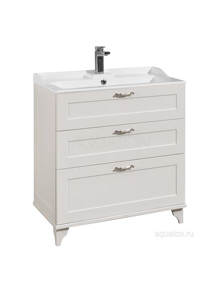 Купить Тумба под раковину AQUATON Леон 80 Н дуб белый 1A187801LBPS0 (1a187801lbps0) по цене 33567.7 руб., в Санкт-Петебруге в интернет магазине 100-Систем, а также дургие товары AQUATON из раздела Тумбы под раковину и Мебель для ванной комнаты