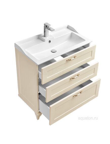 Купить Тумба под раковину AQUATON Леон 80 Н дуб бежевый 1A187801LBPR0 (1a187801lbpr0) по цене 33567.7 руб., в Санкт-Петебруге в интернет магазине 100-Систем, а также дургие товары AQUATON из раздела Тумбы под раковину и Мебель для ванной комнаты
