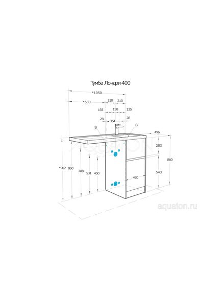 Купить Тумба под раковину AQUATON Лондри 40 Дуб Кантри без фасада 1A267001LHDY0 (1a267001lhdy0) по цене 10342.5 руб., в Санкт-Петебруге в интернет магазине 100-Систем, а также дургие товары AQUATON из раздела Тумбы под раковину и Мебель для ванной комнаты