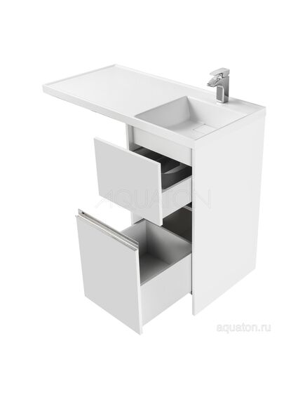 Купить Тумба под раковину AQUATON Лондри 40 белый с фасадом 1A236001LH010 (1a236001lh010) по цене 14692.5 руб., в Санкт-Петебруге в интернет магазине 100-Систем, а также дургие товары AQUATON из раздела Тумбы под раковину и Мебель для ванной комнаты