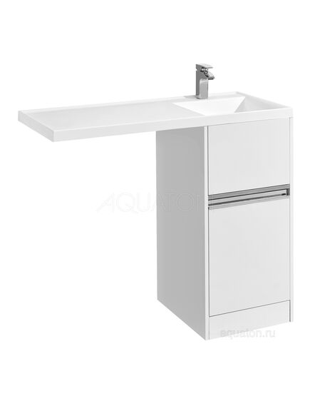 Купить Тумба под раковину AQUATON Лондри 40 белый с фасадом 1A236001LH010 (1a236001lh010) по цене 14692.5 руб., в Санкт-Петебруге в интернет магазине 100-Систем, а также дургие товары AQUATON из раздела Тумбы под раковину и Мебель для ванной комнаты