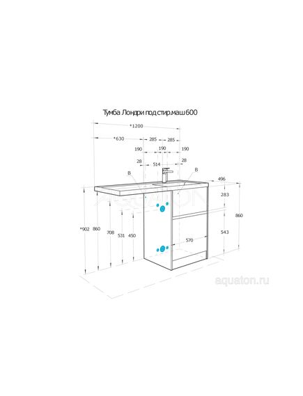 Купить Тумба под раковину AQUATON Лондри 60 Дуб Сантана без фасада 1A266901LH0C0 (1a266901lh0c0) по цене 12817.76 руб., в Санкт-Петебруге в интернет магазине 100-Систем, а также дургие товары AQUATON из раздела Тумбы под раковину и Мебель для ванной комнаты