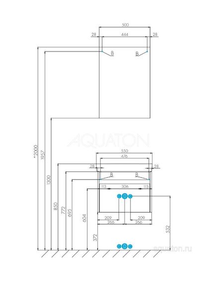 Купить Тумба под раковину AQUATON Марти 55 ясень шимо 1A263201MY010 (1a263201my010) по цене 8831.5 руб., в Санкт-Петебруге в интернет магазине 100-Систем, а также дургие товары AQUATON из раздела Тумбы под раковину и Мебель для ванной комнаты