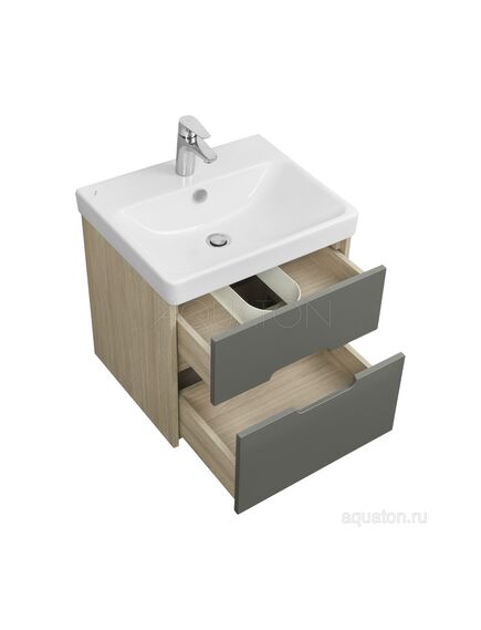 Купить Тумба под раковину AQUATON Оливия 55 грей, дуб ойстер 1A254201OLUG0 (1a254201olug0) по цене 14866.5 руб., в Санкт-Петебруге в интернет магазине 100-Систем, а также дургие товары AQUATON из раздела Тумбы под раковину и Мебель для ванной комнаты