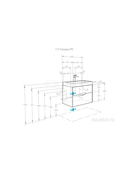Купить Тумба под раковину AQUATON Оливия 70 грей, дуб ойстер 1A254301OLUG0 (1a254301olug0) по цене 15376.5 руб., в Санкт-Петебруге в интернет магазине 100-Систем, а также дургие товары AQUATON из раздела Тумбы под раковину и Мебель для ванной комнаты