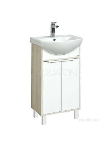 Купить Тумба под раковину AQUATON Рико 50 белый, ясень фабрик 1A212401RIB90 (1a212401rib90) по цене 8831.5 руб., в Санкт-Петебруге в интернет магазине 100-Систем, а также дургие товары AQUATON из раздела Тумбы под раковину и Мебель для ванной комнаты