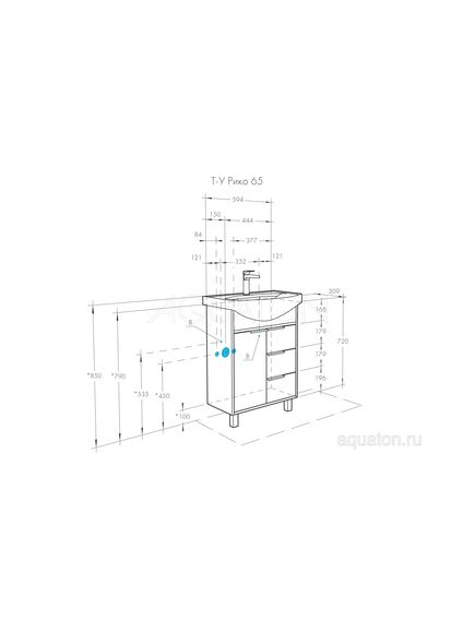 Купить Тумба под раковину AQUATON Рико 65 белый, ясень фабрик 1A213301RIB90 (1a213301rib90) по цене 15376.5 руб., в Санкт-Петебруге в интернет магазине 100-Систем, а также дургие товары AQUATON из раздела Тумбы под раковину и Мебель для ванной комнаты