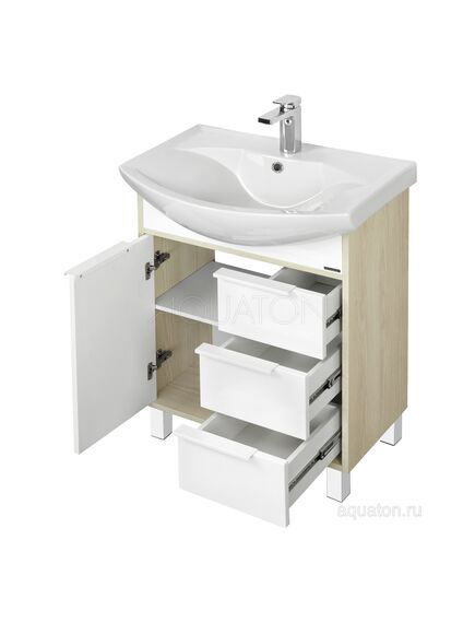 Купить Тумба под раковину AQUATON Рико 65 белый, ясень фабрик 1A213301RIB90 (1a213301rib90) по цене 15376.5 руб., в Санкт-Петебруге в интернет магазине 100-Систем, а также дургие товары AQUATON из раздела Тумбы под раковину и Мебель для ванной комнаты
