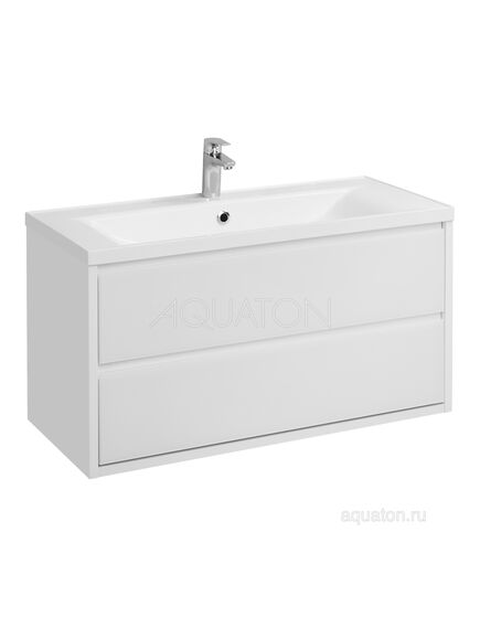 Купить Тумба под раковину AQUATON Римини 100 белый глянец 1A232801RN010 NEW (1a232801rn010) по цене 41896.5 руб., в Санкт-Петебруге в интернет магазине 100-Систем, а также дургие товары AQUATON из раздела Тумбы под раковину и Мебель для ванной комнаты