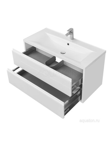 Купить Тумба под раковину AQUATON Римини 100 белый глянец 1A232801RN010 NEW (1a232801rn010) по цене 41896.5 руб., в Санкт-Петебруге в интернет магазине 100-Систем, а также дургие товары AQUATON из раздела Тумбы под раковину и Мебель для ванной комнаты