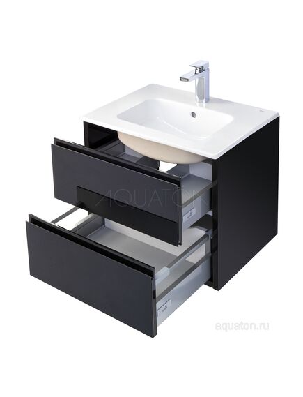 Купить Тумба под раковину AQUATON Римини 60 черный глянец 1A226601RN950 NEW (1a226601rn950) по цене 37193.3 руб., в Санкт-Петебруге в интернет магазине 100-Систем, а также дургие товары AQUATON из раздела Тумбы под раковину и Мебель для ванной комнаты