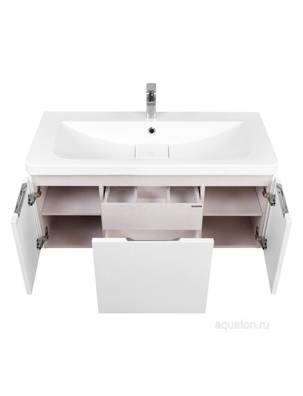 Купить Тумба под раковину AQUATON Шерилл 105 белый 1A206301SH010 (1a206301sh010) по цене 38751.5 руб., в Санкт-Петебруге в интернет магазине 100-Систем, а также дургие товары AQUATON из раздела Тумбы под раковину и Мебель для ванной комнаты