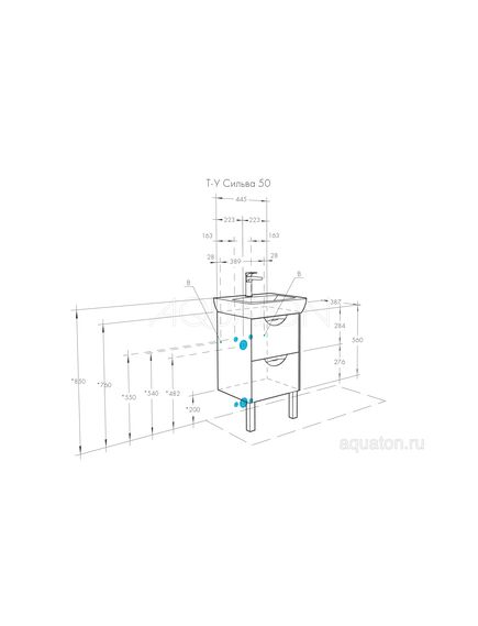 Купить Тумба под раковину AQUATON Сильва 50 дуб фьорд 1A211701SIW60 (1a211701siw60) по цене 15130.7 руб., в Санкт-Петебруге в интернет магазине 100-Систем, а также дургие товары AQUATON из раздела Тумбы под раковину и Мебель для ванной комнаты