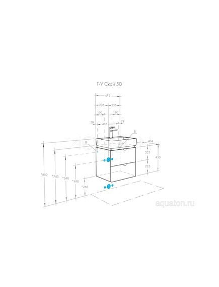 Купить Тумба под раковину AQUATON Скай PRO 50 белый глянец 1A238001SY010 (1a238001sy010) по цене 12656.5 руб., в Санкт-Петебруге в интернет магазине 100-Систем, а также дургие товары AQUATON из раздела Тумбы под раковину и Мебель для ванной комнаты