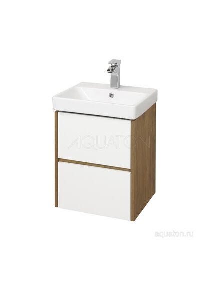 Купить Тумба под раковину AQUATON Сканди 45 белая, дуб рустикальный 1A251601SDZ90 (1a251601sdz90) по цене 9142.5 руб., в Санкт-Петебруге в интернет магазине 100-Систем, а также дургие товары AQUATON из раздела Тумбы под раковину и Мебель для ванной комнаты