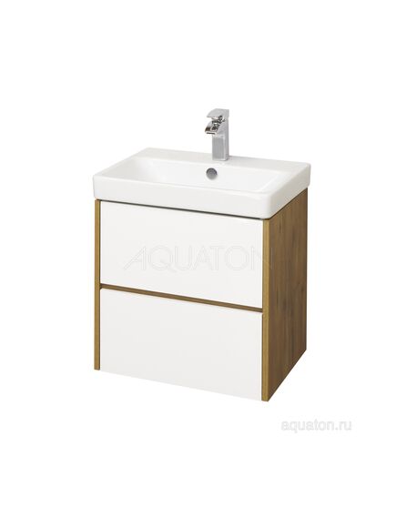 Купить Тумба под раковину AQUATON Сканди 55 белая, дуб рустикальный 1A251701SDZ90 (1a251701sdz90) по цене 9592.5 руб., в Санкт-Петебруге в интернет магазине 100-Систем, а также дургие товары AQUATON из раздела Тумбы под раковину и Мебель для ванной комнаты