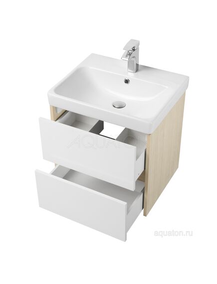 Купить Тумба под раковину AQUATON Сканди 55 белая, дуб верона 1A251701SDB20 (1a251701sdb20) по цене 9592.5 руб., в Санкт-Петебруге в интернет магазине 100-Систем, а также дургие товары AQUATON из раздела Тумбы под раковину и Мебель для ванной комнаты