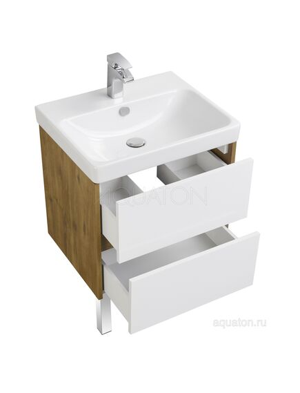 Купить Тумба под раковину AQUATON Сканди 70 белая, дуб рустикальный 1A251801SDZ90 (1a251801sdz90) по цене 9967.5 руб., в Санкт-Петебруге в интернет магазине 100-Систем, а также дургие товары AQUATON из раздела Тумбы под раковину и Мебель для ванной комнаты