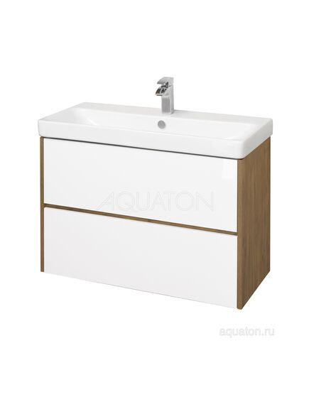 Купить Тумба под раковину AQUATON Сканди 90 белая, дуб рустикальный 1A251901SDZ90 (1a251901sdz90) по цене 11542.5 руб., в Санкт-Петебруге в интернет магазине 100-Систем, а также дургие товары AQUATON из раздела Тумбы под раковину и Мебель для ванной комнаты