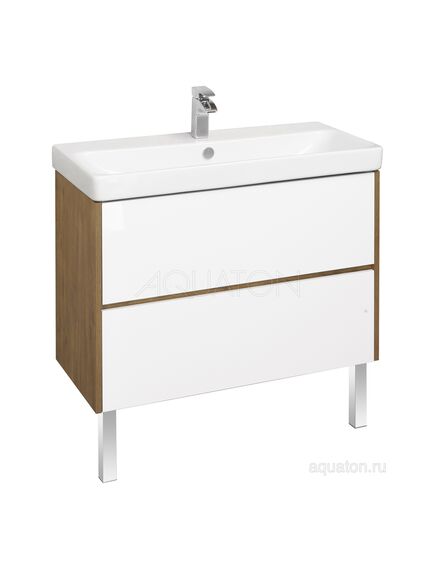 Купить Тумба под раковину AQUATON Сканди 90 белая, дуб рустикальный 1A251901SDZ90 (1a251901sdz90) по цене 11542.5 руб., в Санкт-Петебруге в интернет магазине 100-Систем, а также дургие товары AQUATON из раздела Тумбы под раковину и Мебель для ванной комнаты