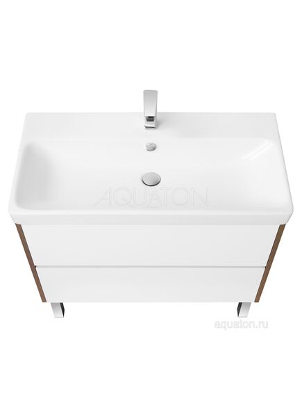 Купить Тумба под раковину AQUATON Сканди 90 белая, дуб рустикальный 1A251901SDZ90 (1a251901sdz90) по цене 11542.5 руб., в Санкт-Петебруге в интернет магазине 100-Систем, а также дургие товары AQUATON из раздела Тумбы под раковину и Мебель для ванной комнаты