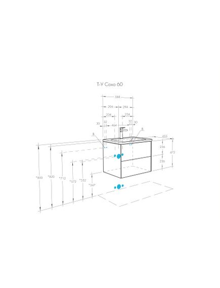Купить Тумба под раковину белая 60см AQUATON Сохо 1A258001AJ010 (1a258001aj010) по цене 16717.5 руб., в Санкт-Петебруге в интернет магазине 100-Систем, а также дургие товары AQUATON из раздела Тумбы под раковину и Мебель для ванной комнаты