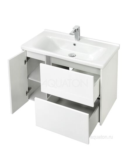 Купить Тумба под раковину AQUATON Стоун 80 белый 1A228201SX010 (1a228201sx010) по цене 19044.7 руб., в Санкт-Петебруге в интернет магазине 100-Систем, а также дургие товары AQUATON из раздела Тумбы под раковину и Мебель для ванной комнаты