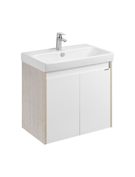 Купить Тумба под раковину Акватон Сканди Doors,1A282901SDB20, 80 см, подвесная, белый глянец/дуб верона (1a282901sdb20) по цене 8767.5 руб., в Санкт-Петебруге в интернет магазине 100-Систем, а также дургие товары AQUATON из раздела Тумбы под раковину и Мебель для ванной комнаты