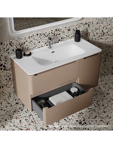 Купить Тумба подвесная, 100 см, капучино, Edifice, IDDIS, EDI10C0i95 подходит умыв. 0101000i28 (edi10c0i95) по цене 46890 руб., в Санкт-Петебруге в интернет магазине 100-Систем, а также дургие товары IDDIS из раздела Тумбы под раковину и Мебель для ванной комнаты