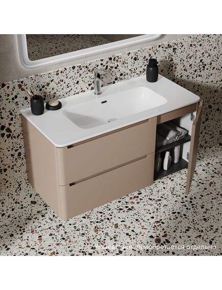 Купить Тумба подвесная, 100 см, капучино, Edifice, IDDIS, EDI10C0i95 подходит умыв. 0101000i28 (edi10c0i95) по цене 46890 руб., в Санкт-Петебруге в интернет магазине 100-Систем, а также дургие товары IDDIS из раздела Тумбы под раковину и Мебель для ванной комнаты