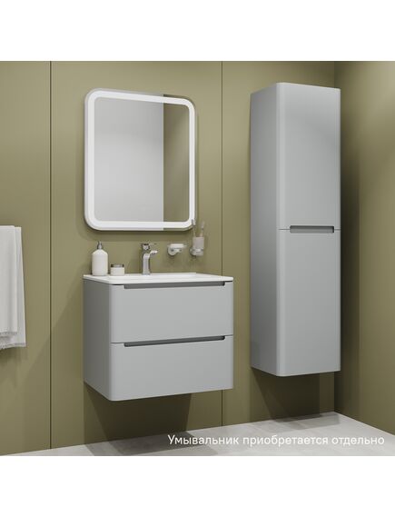 Купить Тумба подвесная, 60 см, светло-серый, Edifice, IDDIS, EDI60L0i95 подходит умыв. 0106000i28 (edi60l0i95) по цене 40290 руб., в Санкт-Петебруге в интернет магазине 100-Систем, а также дургие товары IDDIS из раздела Тумбы под раковину и Мебель для ванной комнаты