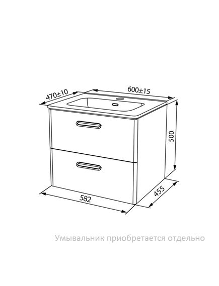 Купить Тумба подвесная, белая, 60 см, Brick,  IDDIS, BRI60W0i95. Подходит умывальник: 0106000i28 (bri60w0i95) по цене 23800 руб., в Санкт-Петебруге в интернет магазине 100-Систем, а также дургие товары IDDIS из раздела Тумбы под раковину и Мебель для ванной комнаты