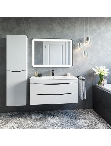 Купить Тумба подвесная, белая, 100 см, Cloud,  IDDIS, CLO10W1i95. Подходит умывальник: 0131000i28 (clo10w1i95) по цене 33990 руб., в Санкт-Петебруге в интернет магазине 100-Систем, а также дургие товары IDDIS из раздела Тумбы под раковину и Мебель для ванной комнаты