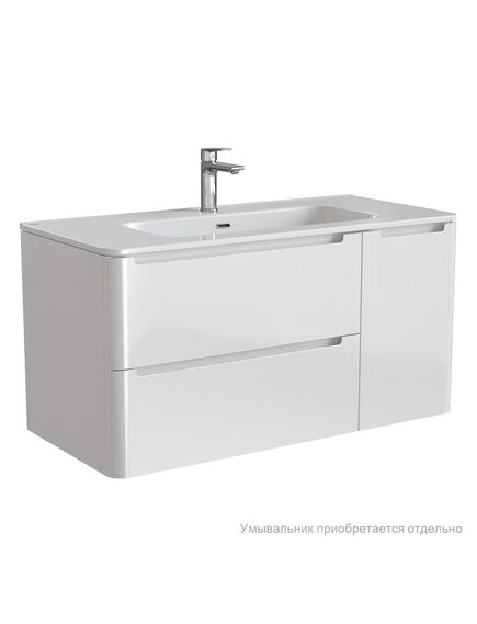 Купить Тумба подвесная, белый, 100 см, Edifice, IDDIS, EDI10W1i95. Подходит умывальник 0101000i28 (edi10w1i95) по цене 38190 руб., в Санкт-Петебруге в интернет магазине 100-Систем, а также дургие товары IDDIS из раздела Тумбы под раковину и Мебель для ванной комнаты
