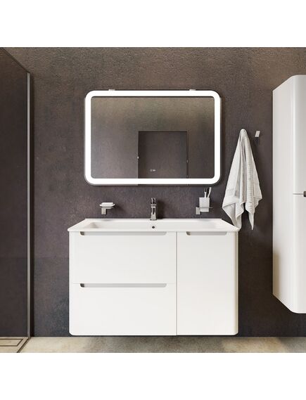 Купить Тумба подвесная, белый, 100 см, Edifice, IDDIS, EDI10W1i95. Подходит умывальник 0101000i28 (edi10w1i95) по цене 38190 руб., в Санкт-Петебруге в интернет магазине 100-Систем, а также дургие товары IDDIS из раздела Тумбы под раковину и Мебель для ванной комнаты