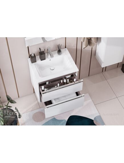 Купить Тумба под раковину Roca The Gap 60 белый глянец 2 ящика A857397806 (a857397806) по цене 21219.77 руб., в Санкт-Петебруге в интернет магазине 100-Систем, а также дургие товары ROCA из раздела Тумбы под раковину и Мебель для ванной комнаты