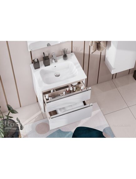 Купить Тумба под раковину Roca The Gap 60 белый глянец 2 ящика A857397806 (a857397806) по цене 21219.77 руб., в Санкт-Петебруге в интернет магазине 100-Систем, а также дургие товары ROCA из раздела Тумбы под раковину и Мебель для ванной комнаты