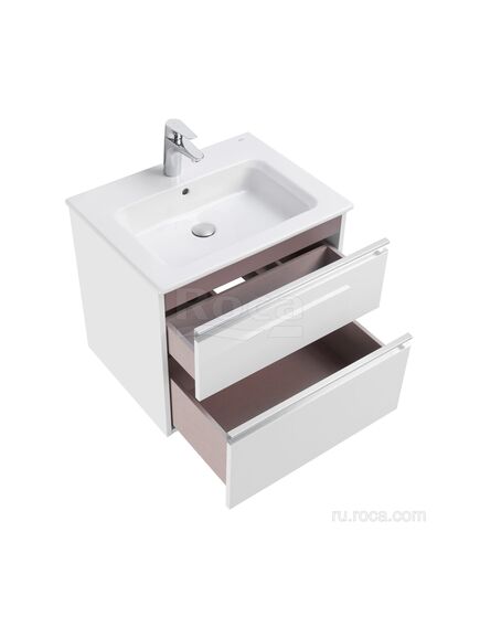 Купить Тумба под раковину Roca The Gap 60 белый глянец 2 ящика A857397806 (a857397806) по цене 21219.77 руб., в Санкт-Петебруге в интернет магазине 100-Систем, а также дургие товары ROCA из раздела Тумбы под раковину и Мебель для ванной комнаты