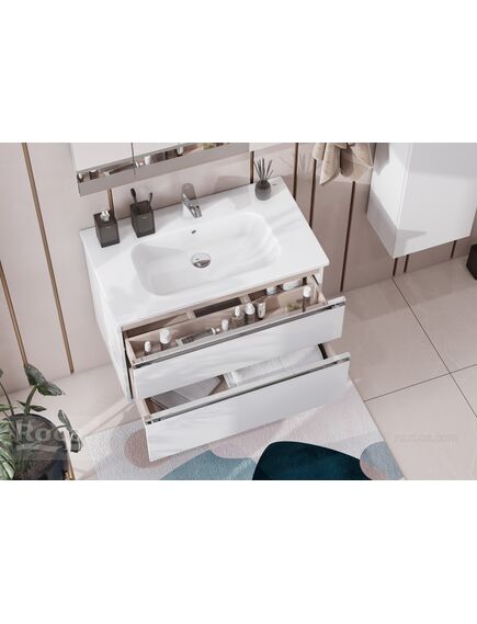 Купить Тумба под раковину Roca The Gap 80 белый глянец 2 ящика A857399806 (a857399806) по цене 23065.77 руб., в Санкт-Петебруге в интернет магазине 100-Систем, а также дургие товары ROCA из раздела Тумбы под раковину и Мебель для ванной комнаты