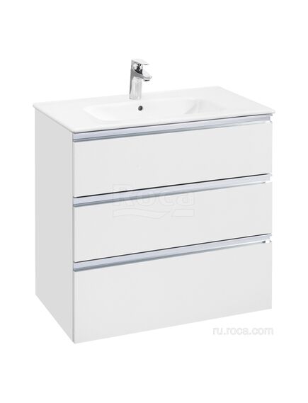 Купить Тумба под раковину Roca The Gap 80 белый глянец 3 ящика A857406806 (a857406806) по цене 32295.77 руб., в Санкт-Петебруге в интернет магазине 100-Систем, а также дургие товары ROCA из раздела Тумбы под раковину и Мебель для ванной комнаты
