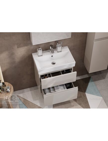 Купить Тумба под раковину Roca Oleta 60 капучино матовый, 2 ящика, A857639515 (a857639515) по цене 18450.77 руб., в Санкт-Петебруге в интернет магазине 100-Систем, а также дургие товары ROCA из раздела Тумбы под раковину и Мебель для ванной комнаты